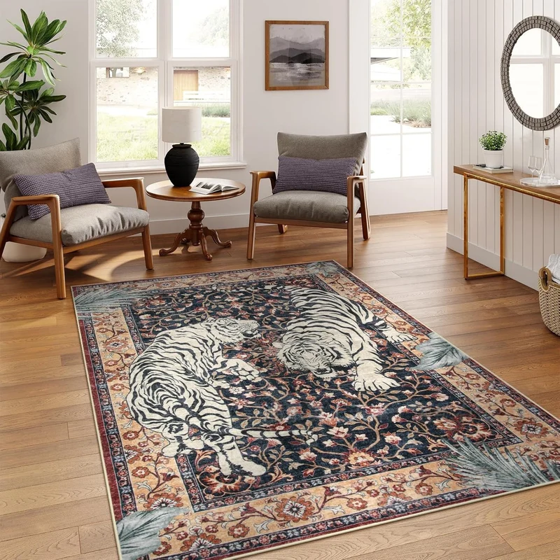 Artistic Zebra Print Area Rug for Modern Interiors