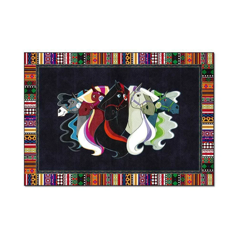Artistic Horse-Themed Area Rug
