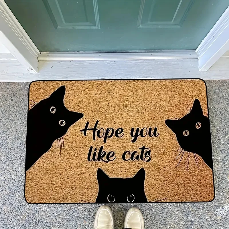 Artistic Cat-Themed Area Mat