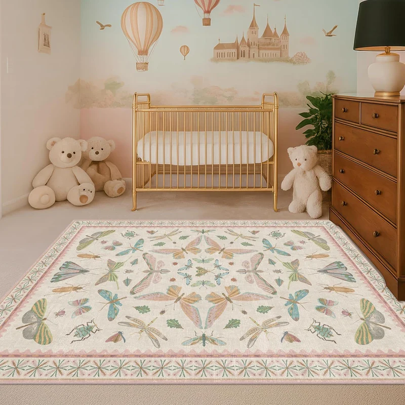 Artistic Butterfly Design Area Rug