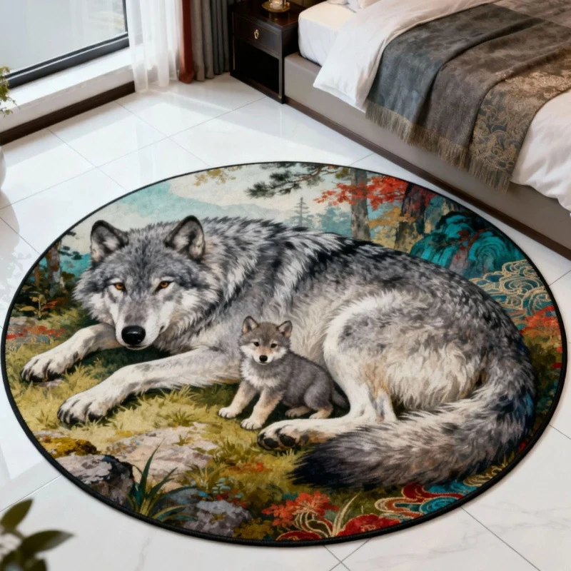 Animal-Themed Round Area Rug