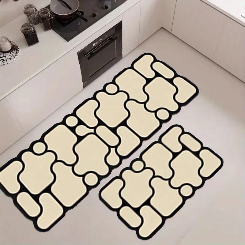 Abstract Geometric Kitchen Mat Set