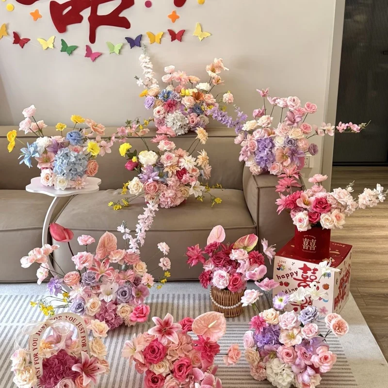 Vibrant Artificial Floral Centerpiece Arrangement