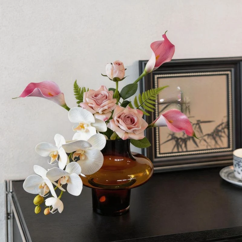Realistic Floral Arrangement in Decorative Vase