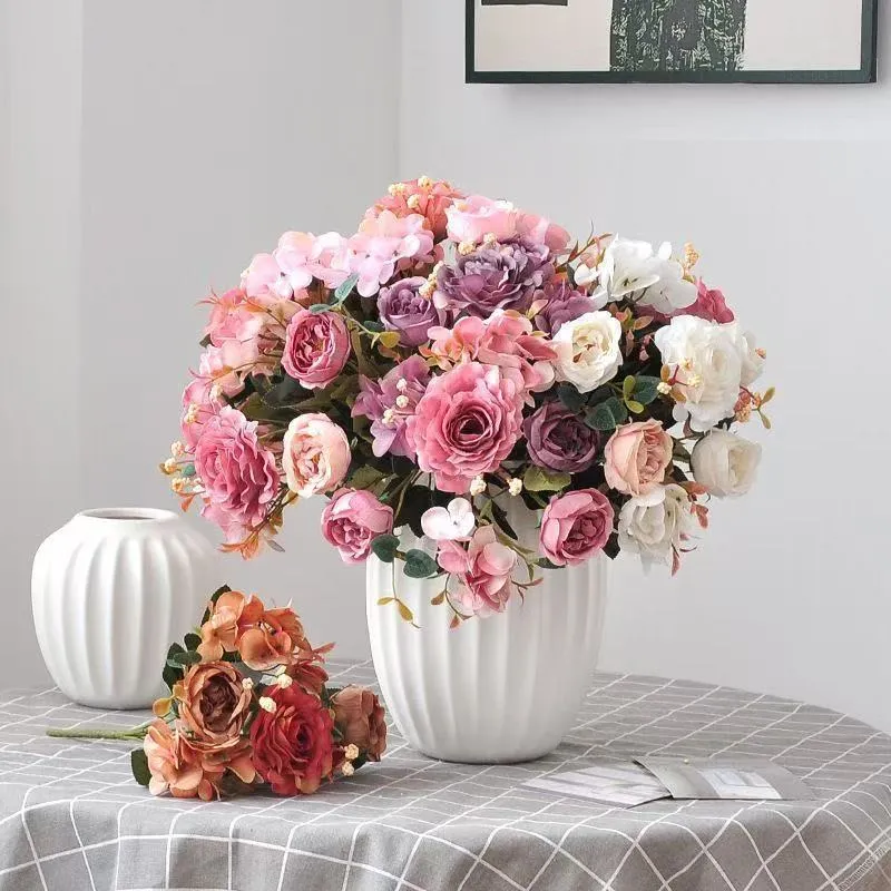 Lush Realistic Floral Bouquet Arrangement