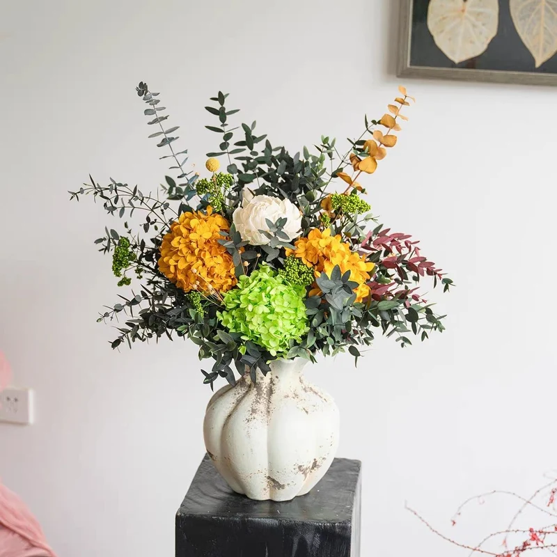 Lush Decorative Faux Flower Arrangement