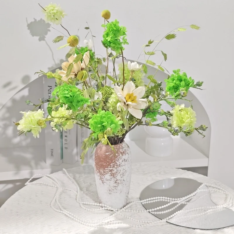 Lively Floral Arrangement in Decorative Ceramic Vase