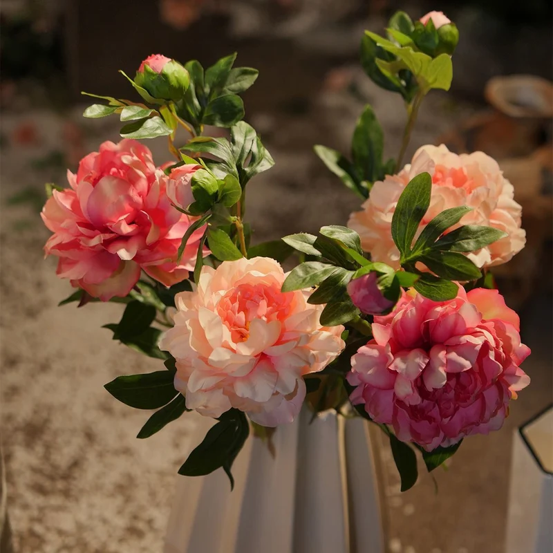 Lifelike Peony Floral Arrangement