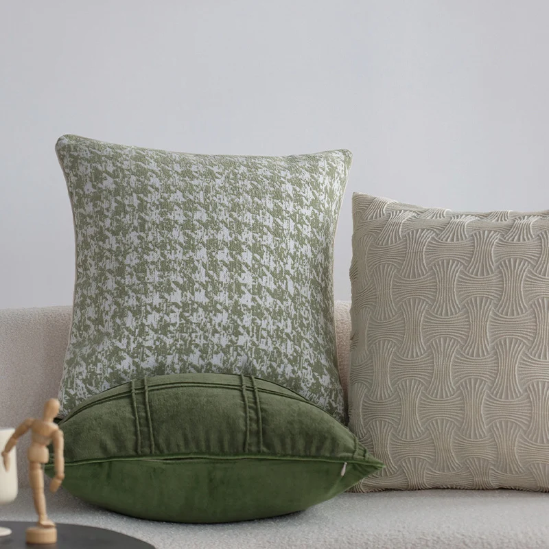 Dekorativer Jacquard-Kissenbezug mit Hahnentrittstruktur Karnz