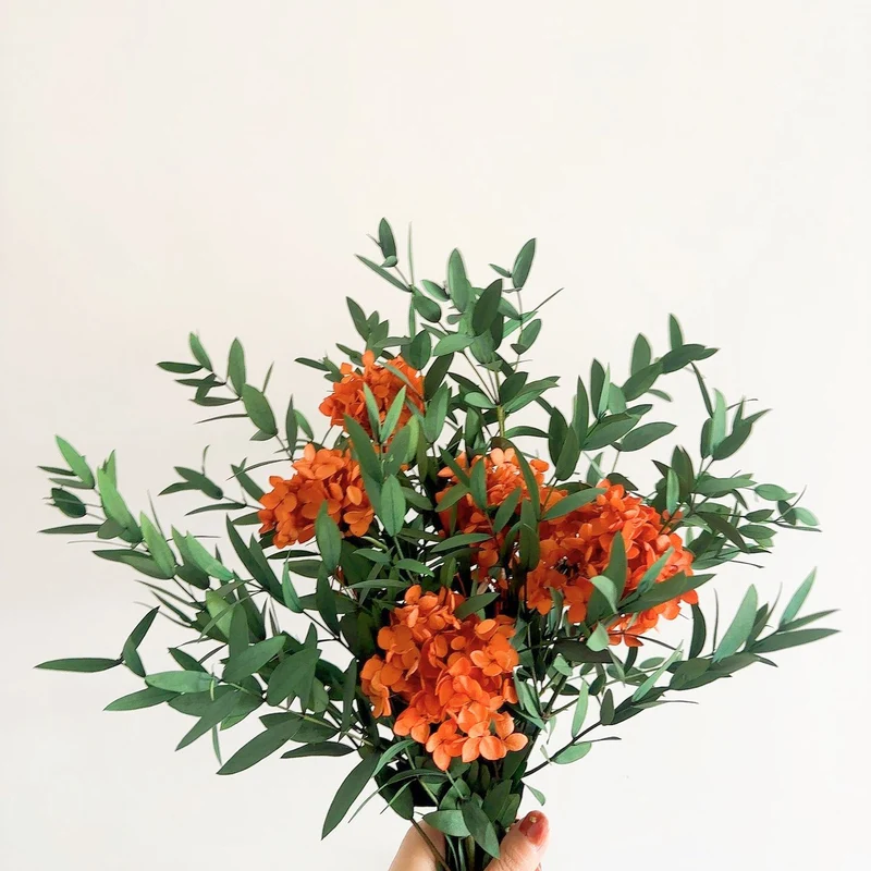 Lifelike Floral Bouquet with Green Foliage