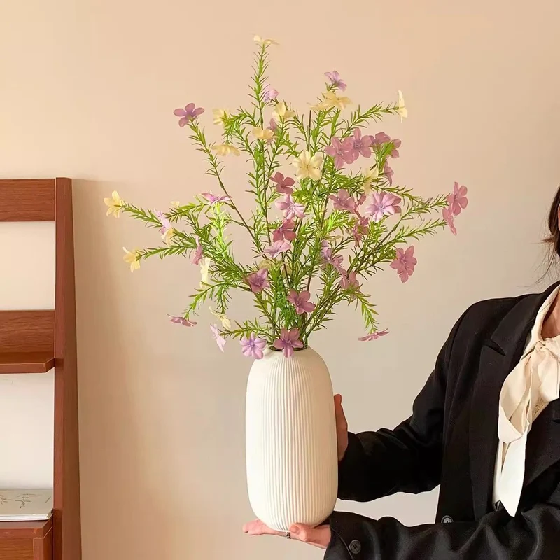 Lifelike Floral Arrangement with Elegant Vase