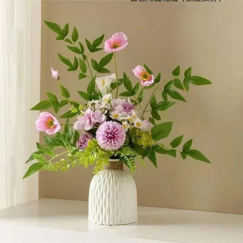 Lifelike Floral Arrangement with Decorative Vase
