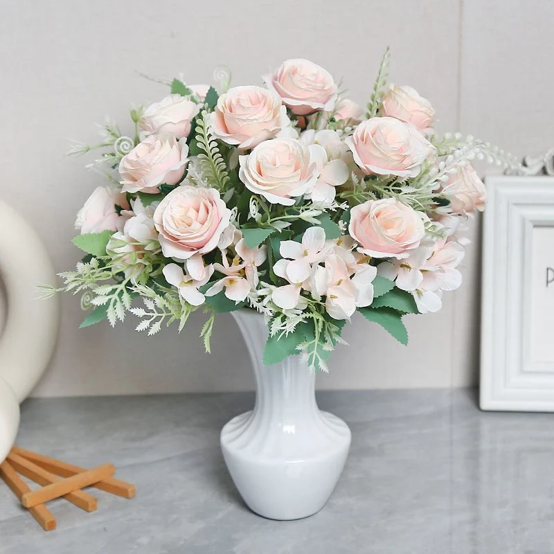 Lifelike Floral Arrangement in Modern Vase
