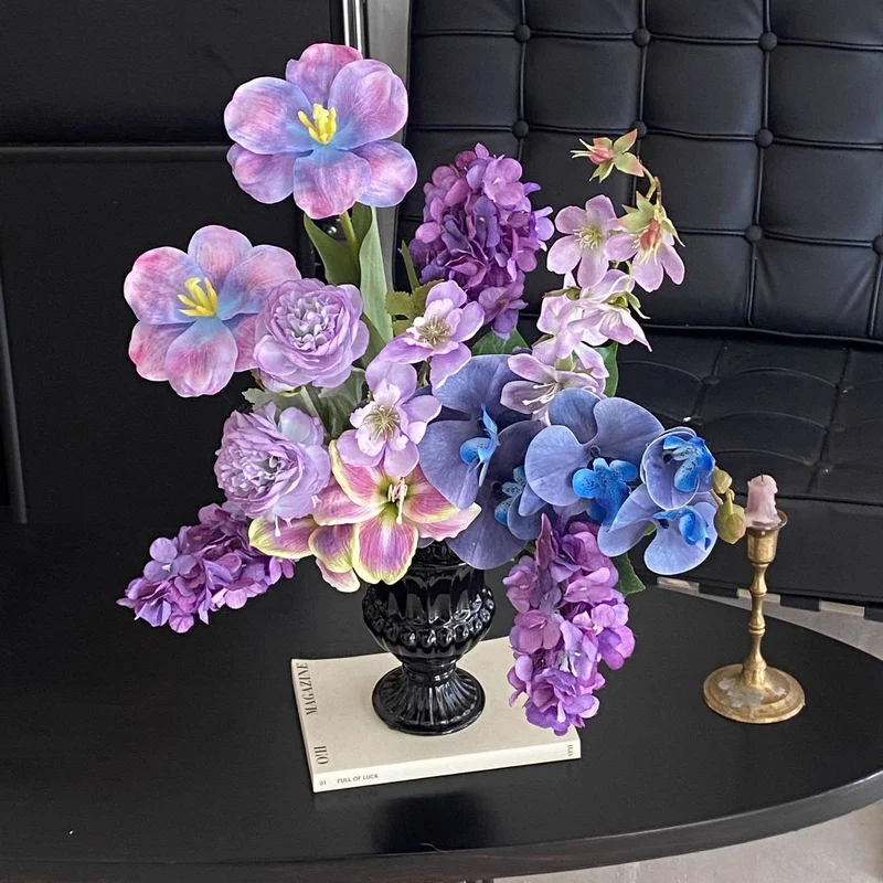 Lifelike Floral Arrangement in Elegant Vase