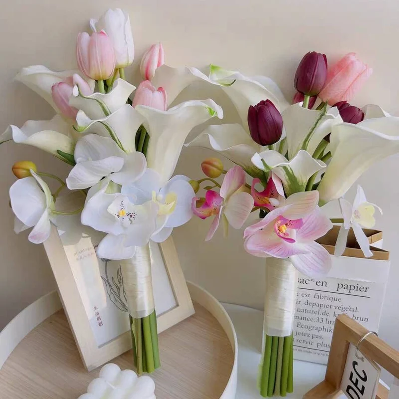 Elegant Artificial Floral Bouquet with Mixed Blooms