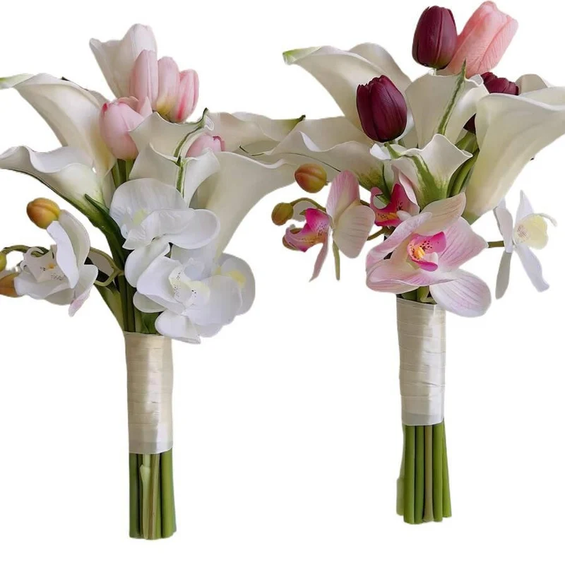 Elegant Artificial Floral Bouquet with Mixed Blooms