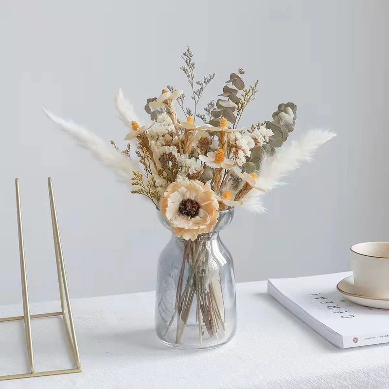 Dried Flower Bouquet Arrangement with Decorative Elements