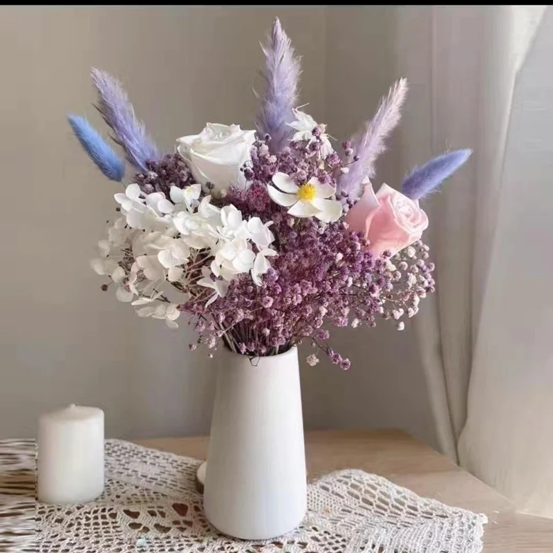 Dried Flower Arrangement in Elegant Vase