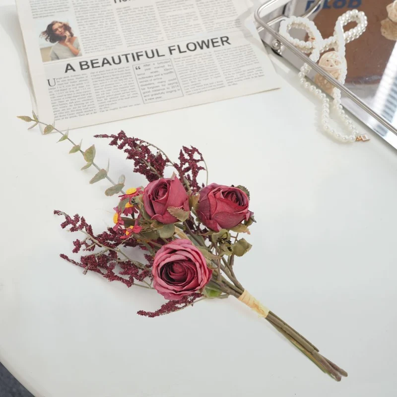 Dried Floral Bouquet with Eucalyptus and Lavender Accents