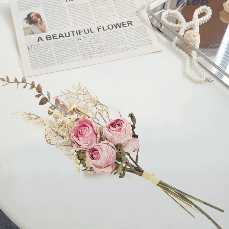 Dried Floral Bouquet with Eucalyptus and Lavender Accents
