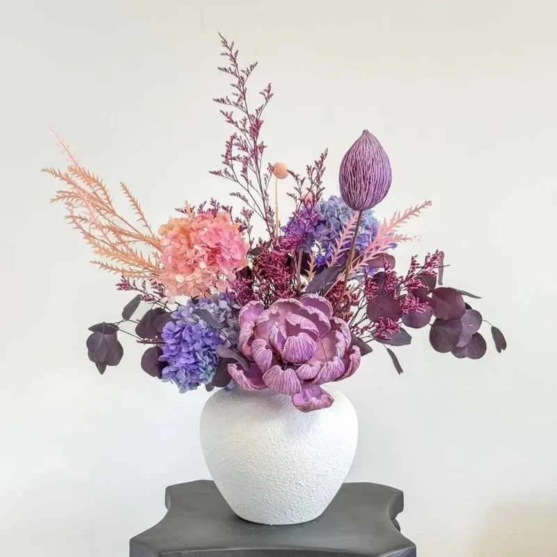 Dried Floral Bouquet with Elegant Textured Accents