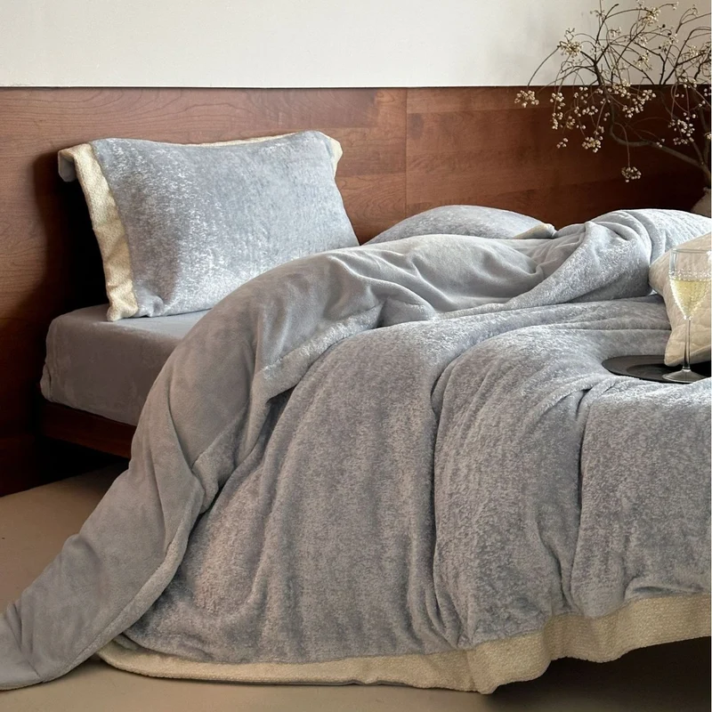 Flauschiges Samtvelours-Bettbezug-Set mit soften Plüschfasern und Hotelverschluss Karnz