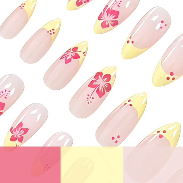 Tropisches Floral-Nagelkunst Karnz