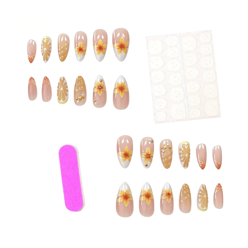 Tropische florale Acryl-Nagelverstärkungen Karnz
