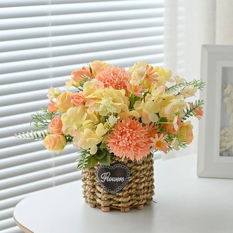 Artificial Floral Arrangement in Woven Basket