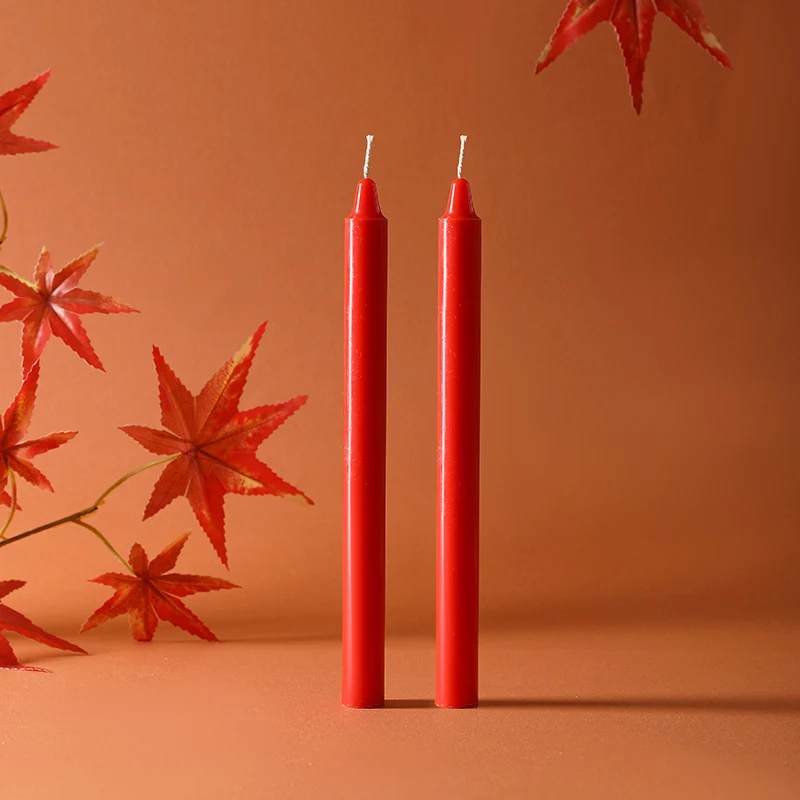 Sinuous Sculptural Taper Candle Pair Long-Burning Dripless Dinner Candles