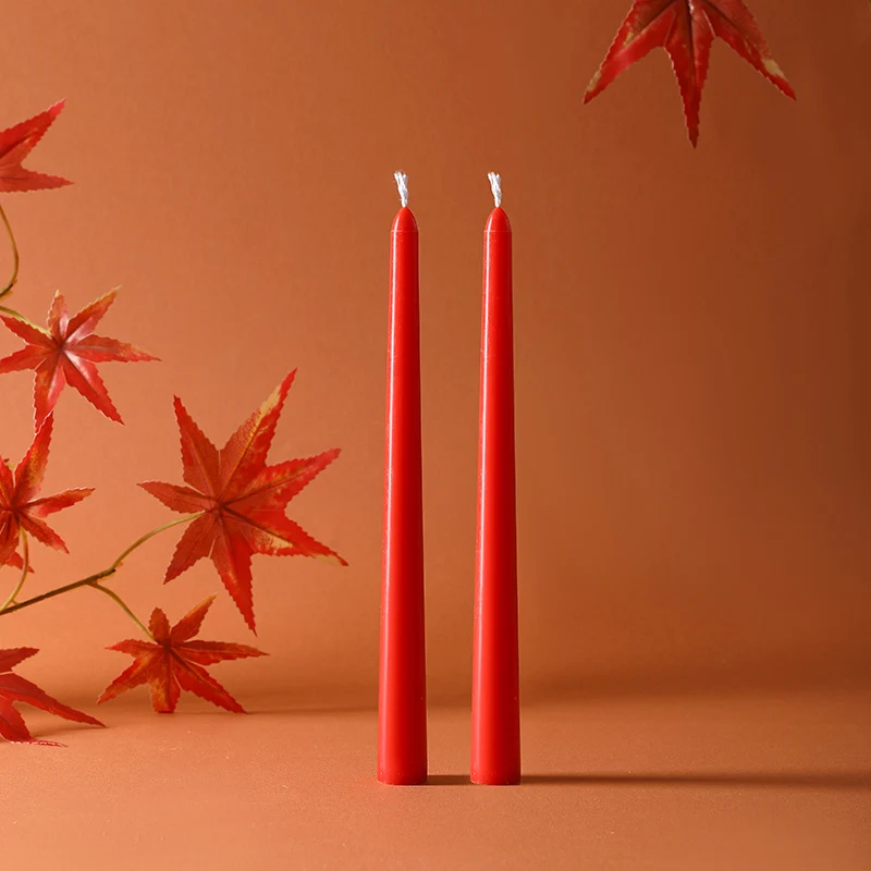 Sinuous Sculptural Taper Candle Pair Long-Burning Dripless Dinner Candles