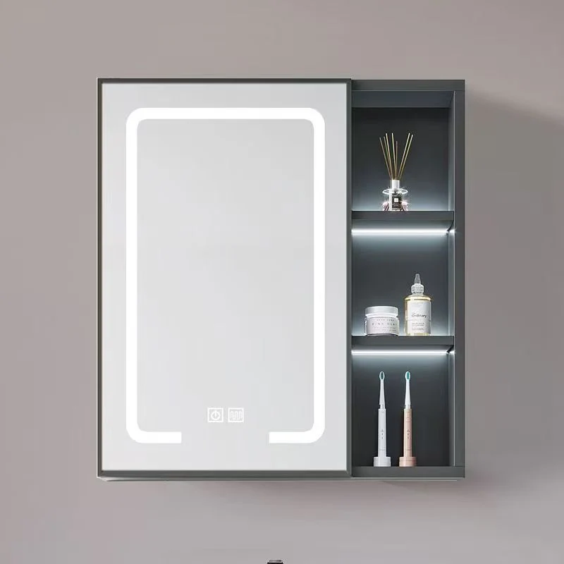 Bathroom mirror cabinet with LED and socket