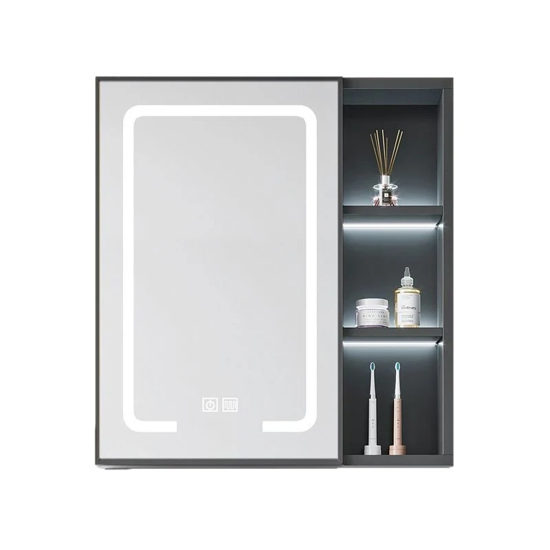 Bathroom mirror cabinet with LED and socket