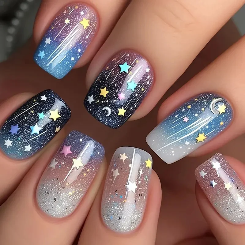 Sternennacht Themen Nagelkunst Verbesserungen Karnz