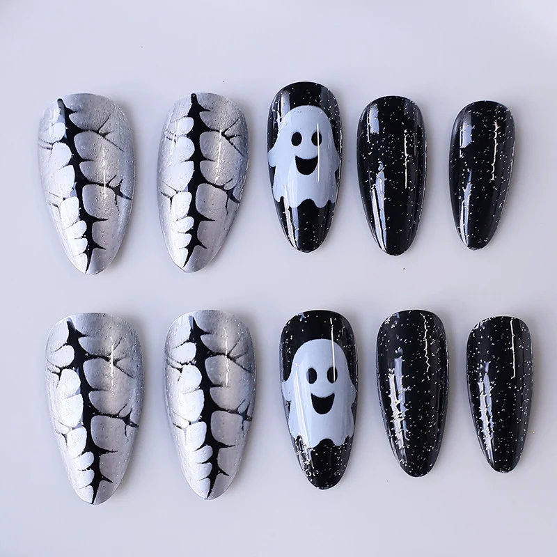 Spooky Ghost-Themen Acryl Nagelkunst Karnz