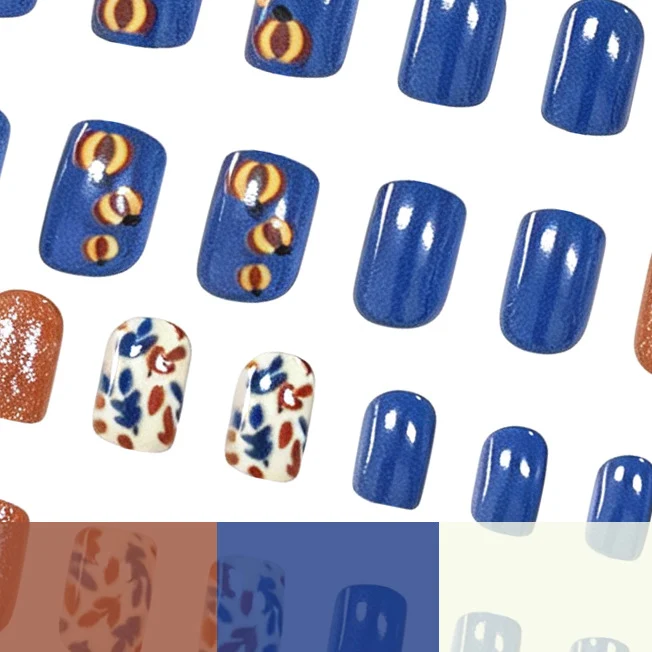 Saisonales Blattdesign Nagelkunst Karnz