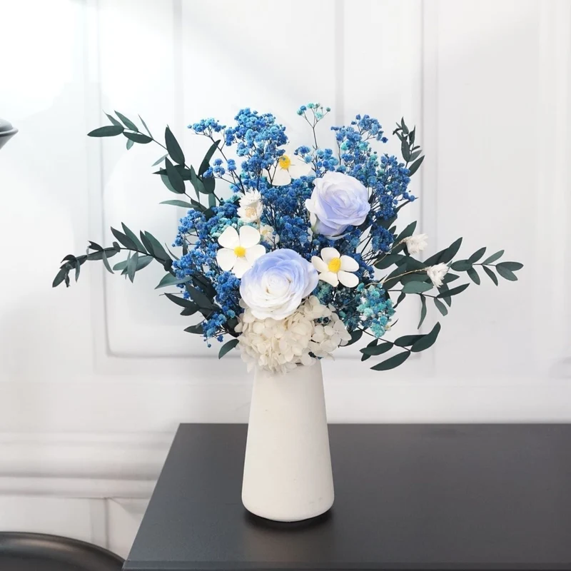 Artificial Floral Arrangement with Decorative Vase