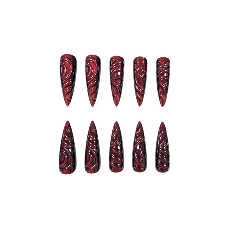 Skulptierte Stiletto Nagelverzögerungen Karnz
