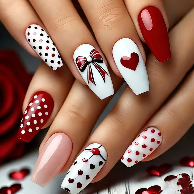 Romantische Liebesthema Nagelkunst Karnz