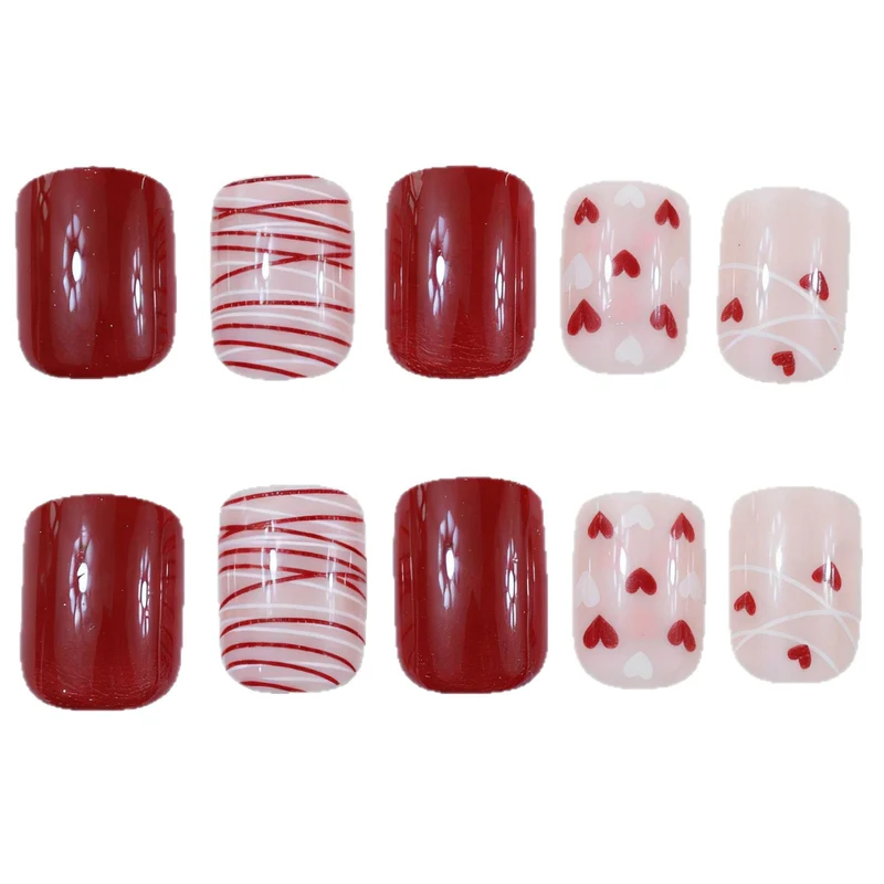 Romantische Herz-Themen-Nagelkunst-Verzierungen Karnz