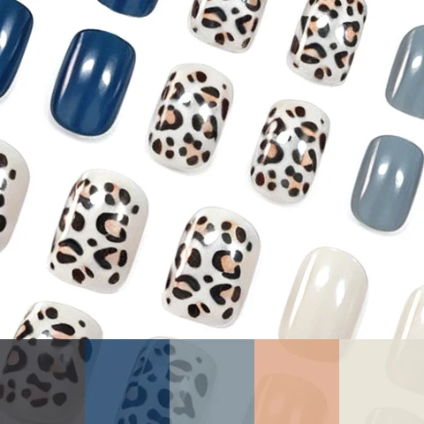 Stylische Leopard-Druck Nagelkunst-Verstärkungen Karnz