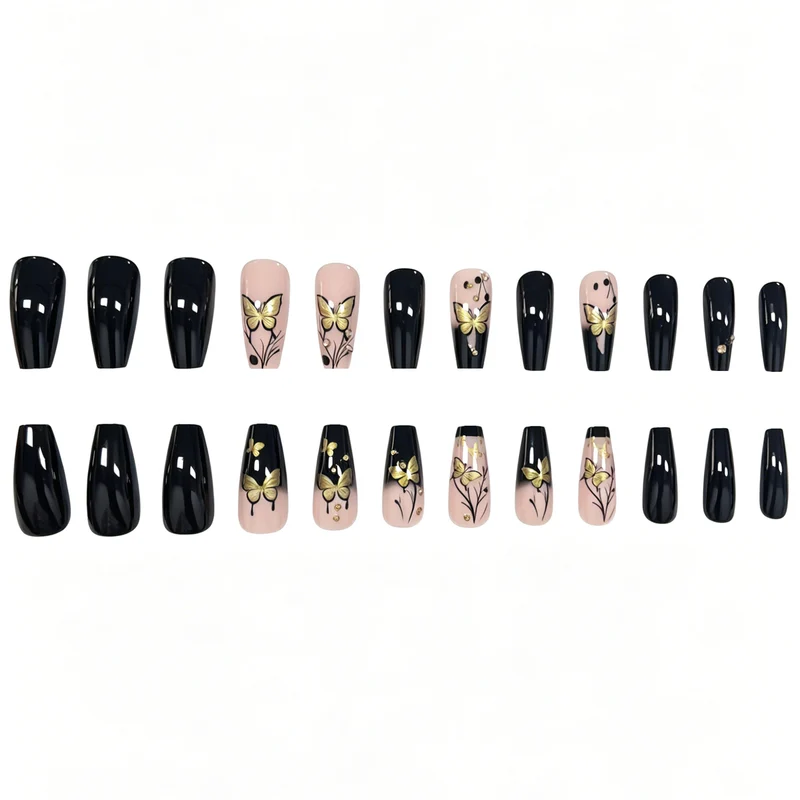 Luxuriöse Schmetterlings-Themen Acryl-Nagelverlängerungen Karnz