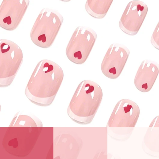 Love-Embellished French Tip Nail Design Karnz