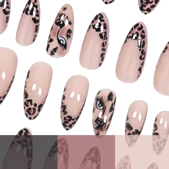 Leopardenmuster Stiletto Nagelkunst Karnz