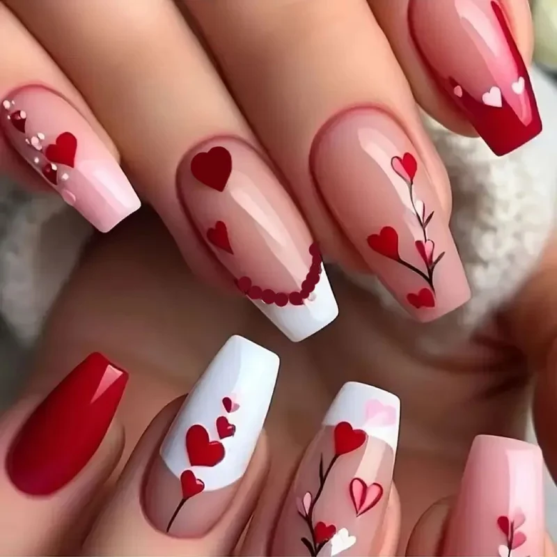 Herz-Themen Nagelkunst Karnz