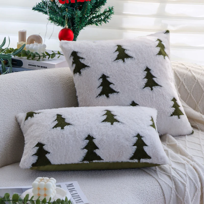 Rectangular plush home cushion with tree tufting Stornfield