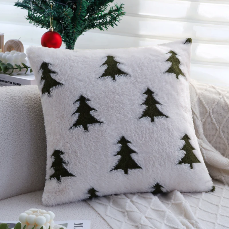 Rectangular plush home cushion with tree tufting Stornfield