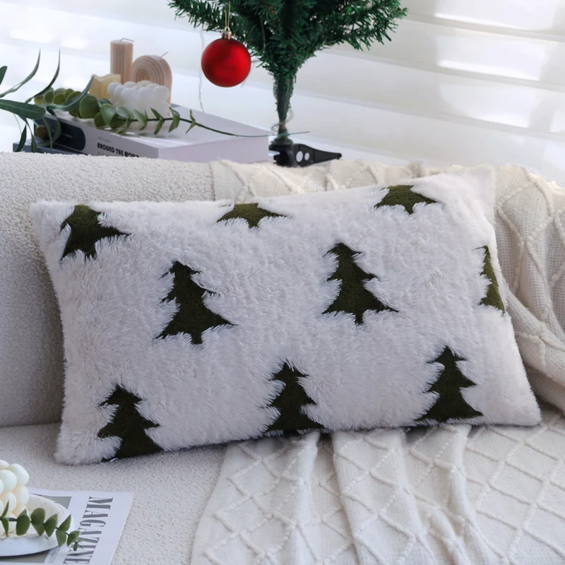 Rectangular plush home cushion with tree tufting Stornfield