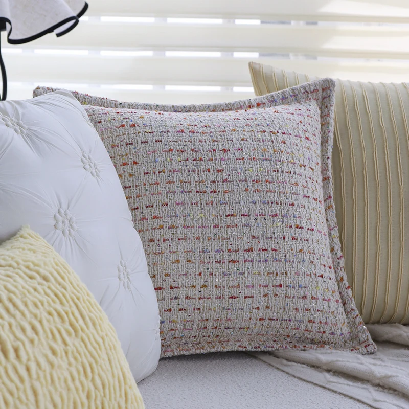 Rectangular decorative pillow with teddy fleece surface and cozy filling Stornfield