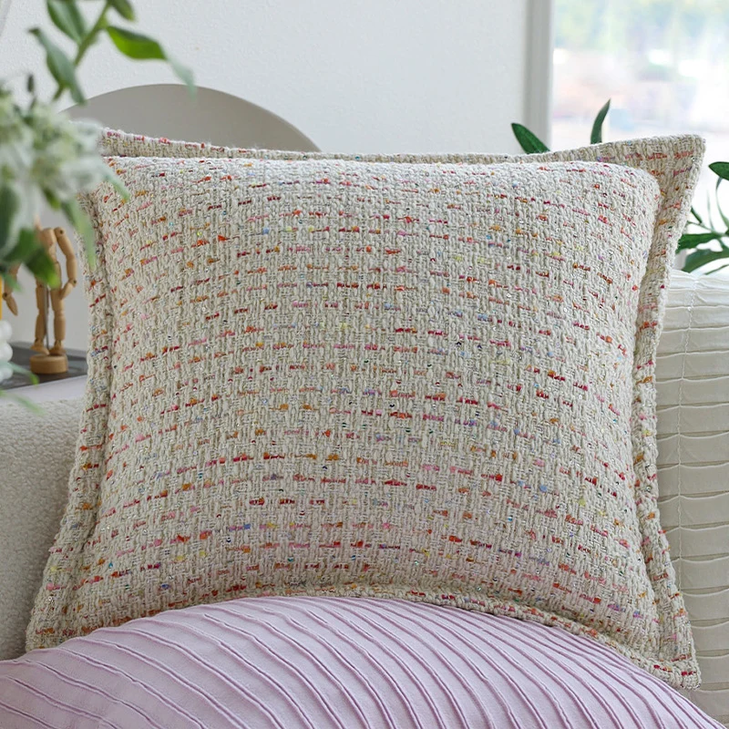Rectangular decorative pillow with teddy fleece surface and cozy filling Stornfield